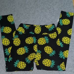 LuLaRoe Kids Leggings with Yellow Pineapple Pattern
